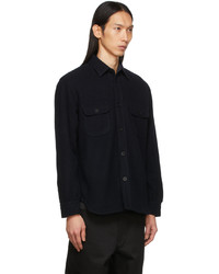 Comme des Garcons Homme Navy Wool Shirt