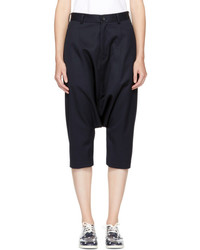 Comme des Garcons Comme Des Garons Girl Navy Wool Dropped Trousers