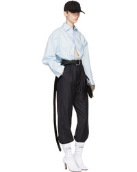 Vetements Navy Brioni Edition Cropped Tailored Trousers
