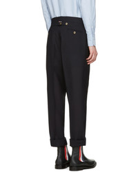 Thom Browne Navy Classic Backstrap Trousers