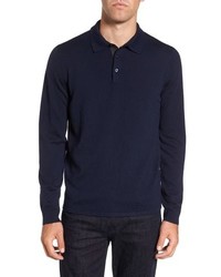 Navy Wool Polo Neck Sweater