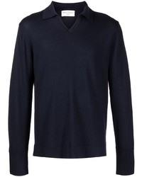 Officine Generale Knitted Wool Polo Shirt