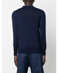 Ami Paris Long Sleeve Merino Wool Polo Shirt