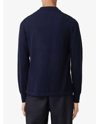 Burberry Long Sleeve Monogram Motif Merino Wool Polo Shirt