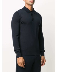 Emporio Armani Long Sleeve Wool Knit Polo Shirt