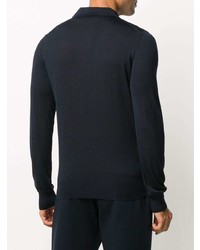 Emporio Armani Long Sleeve Wool Knit Polo Shirt
