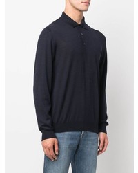 Tagliatore Long Sleeve Wool Polo Shirt