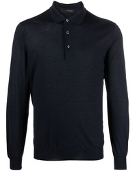 Tagliatore Long Sleeve Wool Polo Shirt