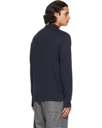 Salie66 Navy Knit Charles Long Sleeve Polo