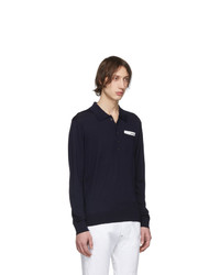 DSQUARED2 Navy Pocket Long Sleeve Polo