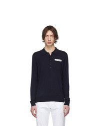 DSQUARED2 Navy Pocket Long Sleeve Polo