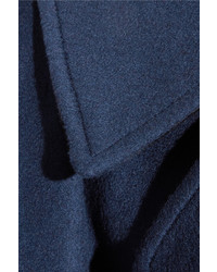Burberry Button Detailed Wool And Cashmere Blend Poncho Navy