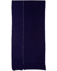 Raf Simons Navy Wool Panelled Scarf