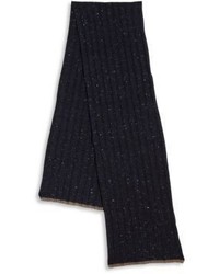 Brunello Cucinelli Ribbed Wool Cashmere Blend Scarf