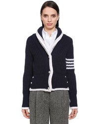 Navy Wool Shawl Cardigan