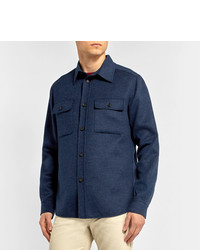 Brioni Brushed Wool And Cashmere Blend Overshirt