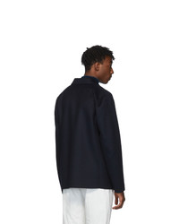 Loewe Navy Wool And Cashmere Button Jacket