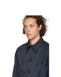 Lemaire Navy Wool Overshirt