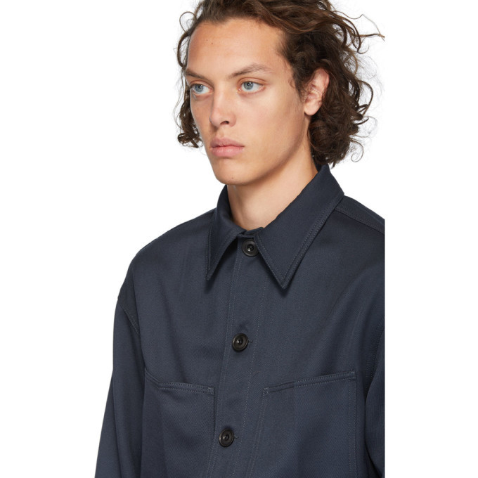 Lemaire Navy Wool Overshirt, $343 | SSENSE | Lookastic