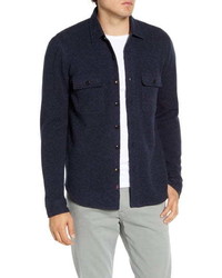 Faherty Regular Fit Button Up Wool Sweater Shirt Jacket