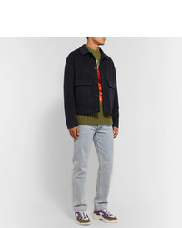 Ami Wool And Cashmere Blend Blouson Jacket