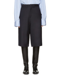 Vetements Navy Brioni Edition Back Slit Tailored Shorts