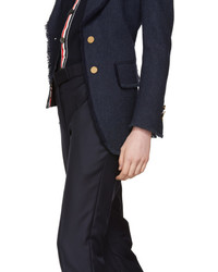 Thom Browne Navy Skinny Cropped Trousers