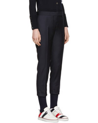 Thom Browne Navy Skinny Cropped Trousers