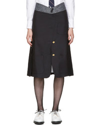 Thom Browne Navy Reconstructed Sack Skirt