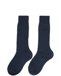 Brioni Navy Wool Socks