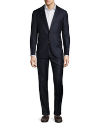 Brunello Cucinelli Basic Two Button Wool Two Piece Suit Blue