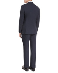 Armani Collezioni G Line Mini Texture Super 150s Wool Two Piece Suit Navy
