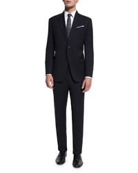 Armani Collezioni G Line New Basic Two Piece Wool Suit Navy