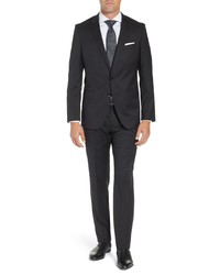 BOSS Hugegenius Trim Fit Solid Wool Suit