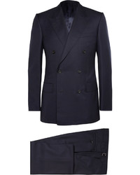 Kingsman Navy Double Breasted Super 120s Wool Suit