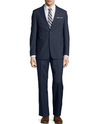 Michael Kors Michl Kors Modern Fit Two Button Grid Wool Two Piece Suit Blue