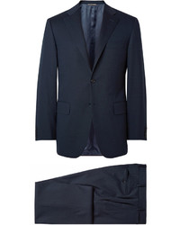 Canali Midnight Blue Slim Fit Wool Blend Travel Suit