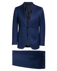Zegna Milano Classic Fit Wool Suit In Nvy Strp At Nordstrom