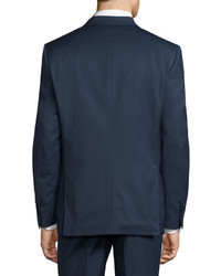 Neiman Marcus Modern Fit Two Button Two Piece Suit Navy