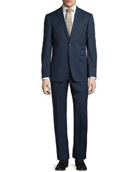 Neiman Marcus Modern Fit Two Button Two Piece Suit Navy