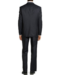 Neiman Marcus Modern Fit Two Piece Wool Suit Dark Navy
