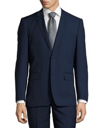 Neiman Marcus Modern Fit Two Piece Wool Suit Navy