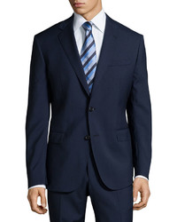Neiman Marcus Modern Fit Two Piece Wool Suit Navy