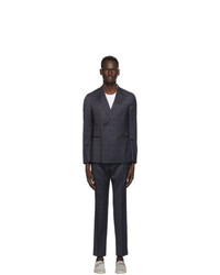 Z Zegna Navy Double Breasted Suit