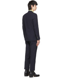 Dries Van Noten Navy Polyester Twill Suit
