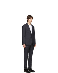 Burberry Navy Wool Pattern Suit