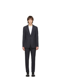 Burberry Navy Wool Pattern Suit