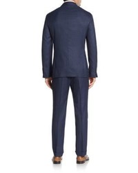 Brunello Cucinelli Regular Fit Woven Wool Linen Silk Suit