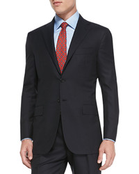 Kiton Solid Two Piece Suit Navy