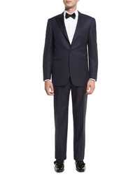 Canali Super 150s Wool Tuxedo Suit Navy